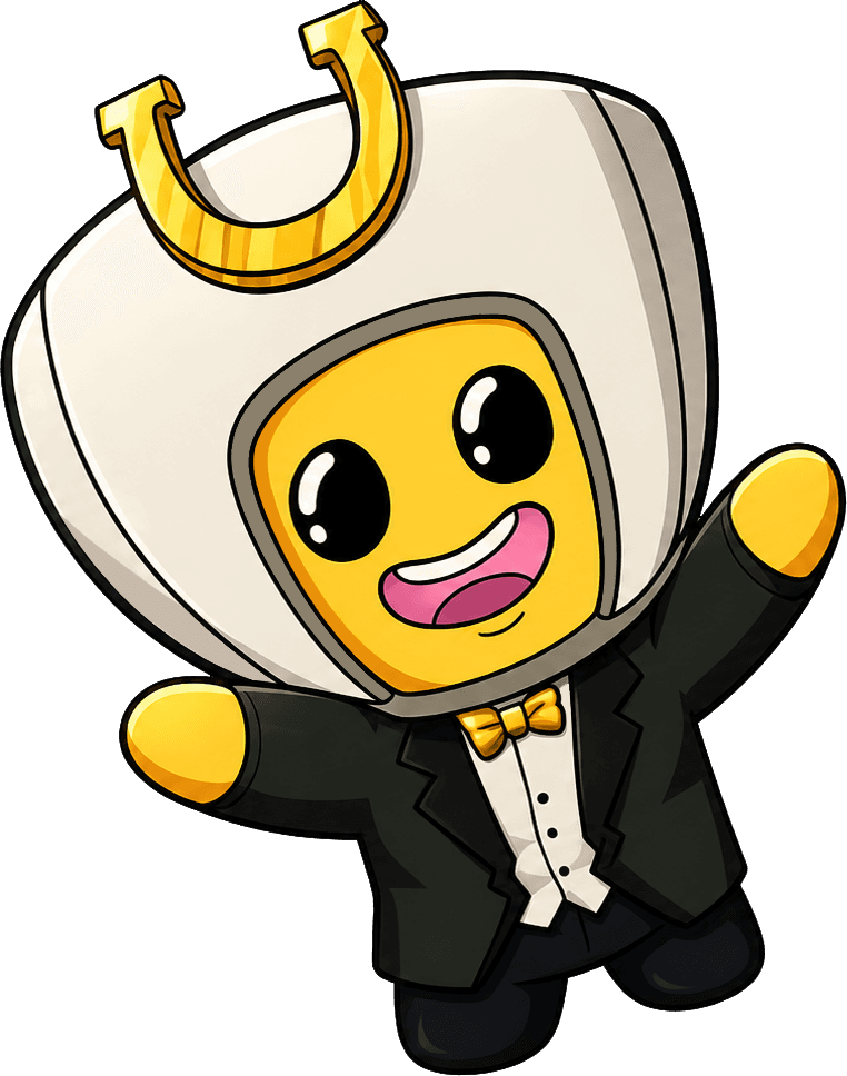 Mr Lucky happy character artwork