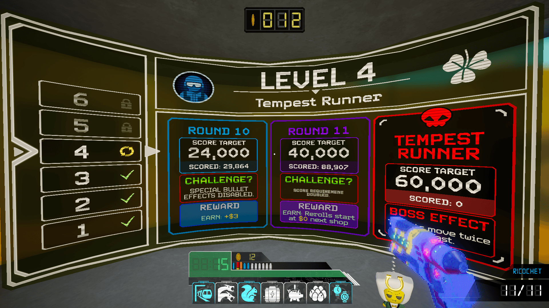 Lucky Shot progression screen