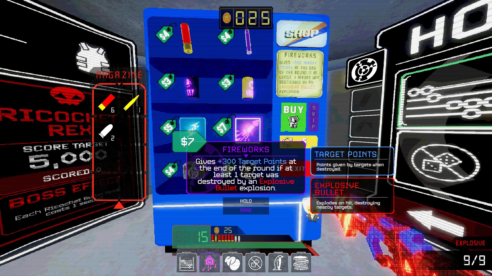 Lucky Shot shop screen